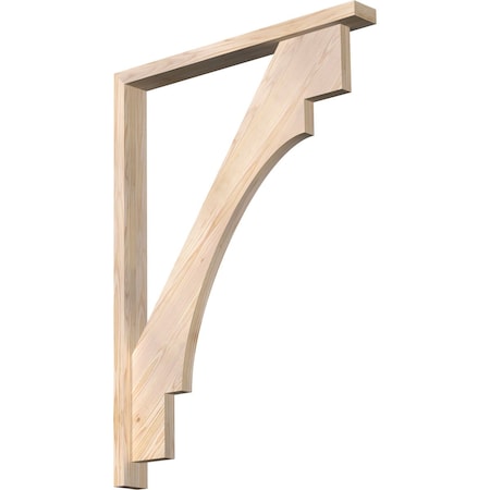Ekena Millwork Merced Block Smooth Bracket w/ Offset Brace, Douglas Fir, 3 1/2"W x 32"D x 44"H BKT0402X32X44MRC05SDF